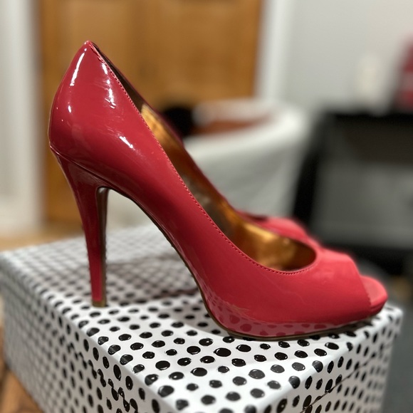 BCBG Orange Open Toe Heeled Pumps - Picture 3 of 13